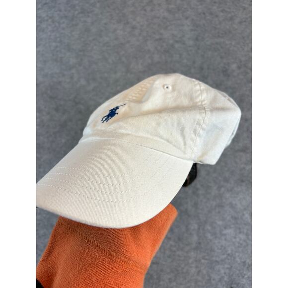 VINTAGE Y2K Polo Ralph Lauren Hat Cap One Size White Strapback Pony Adjustable - Picture 3 of 8